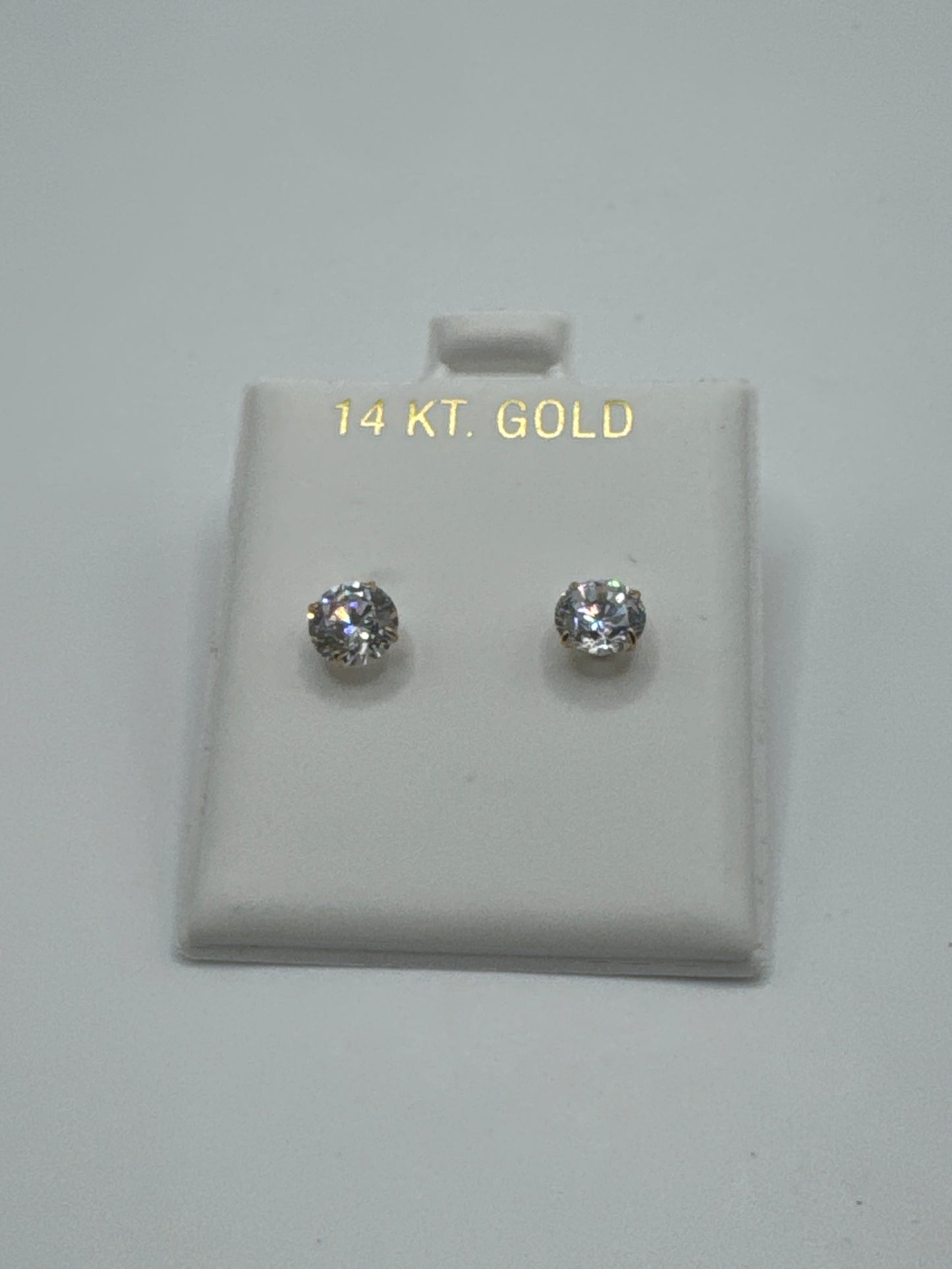 14k gold stud ZC earrings for men