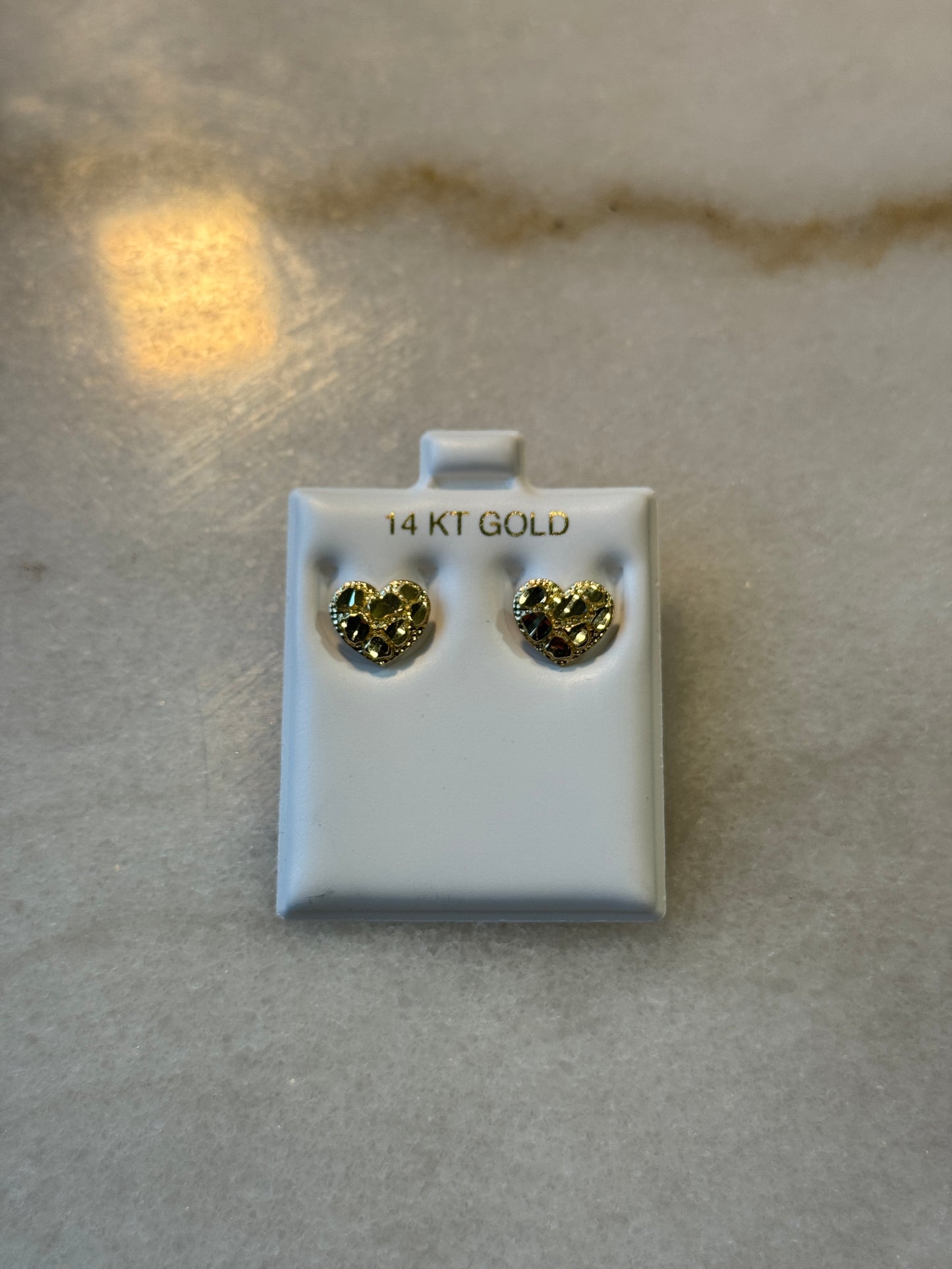 14k gold heart zircon earrings for women