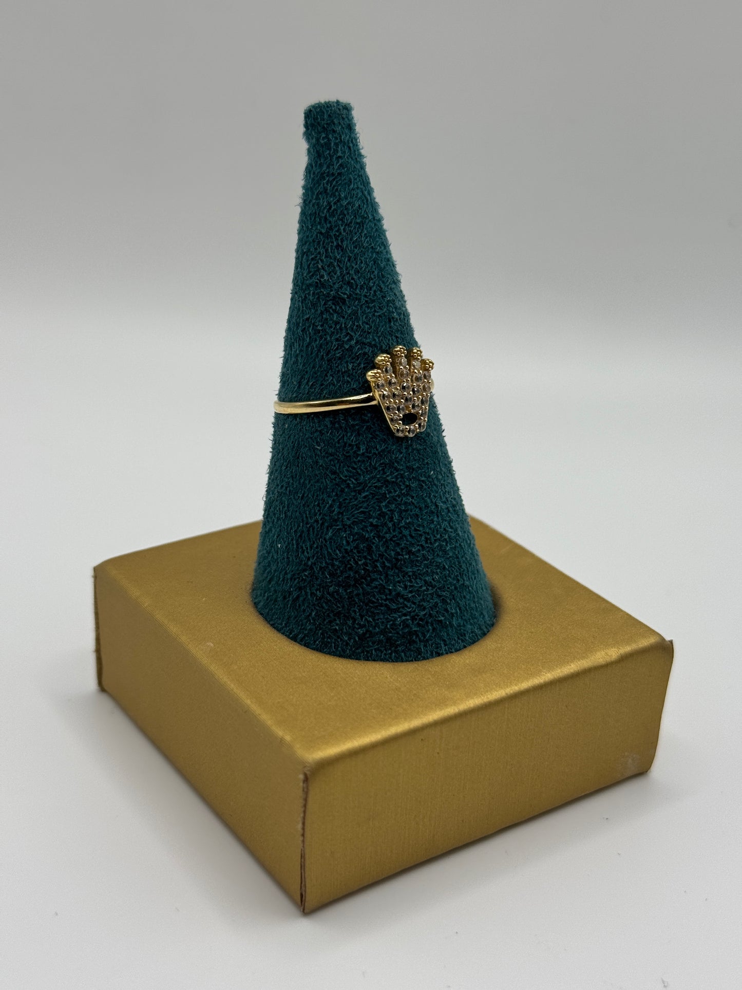 14k gold ZC crown ring for women