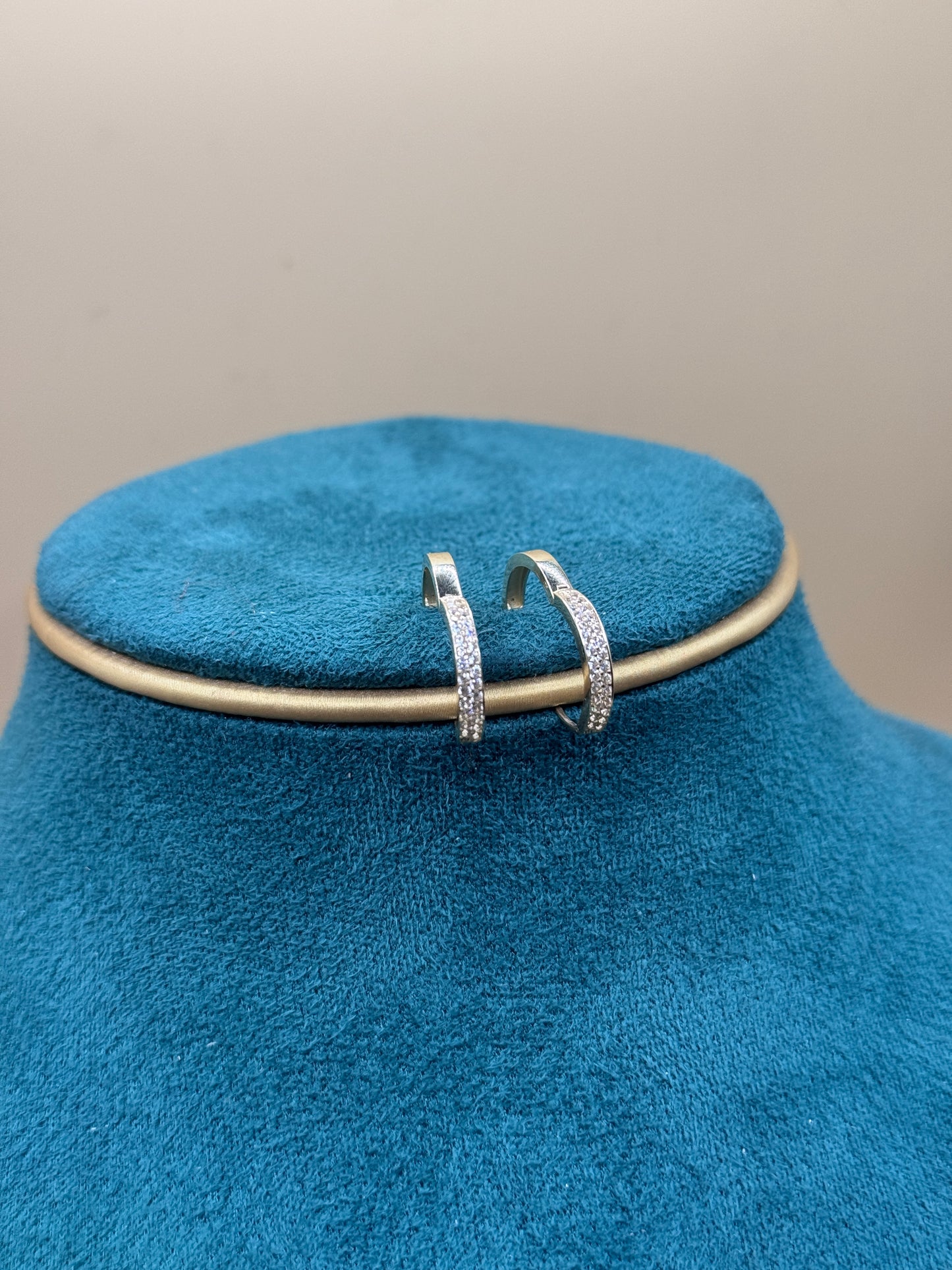 14K Gold CZ Hoop Earrings – Iced Out Gold Hoops for Women, Dainty Everyday Jewelry, Real Gold Earrings