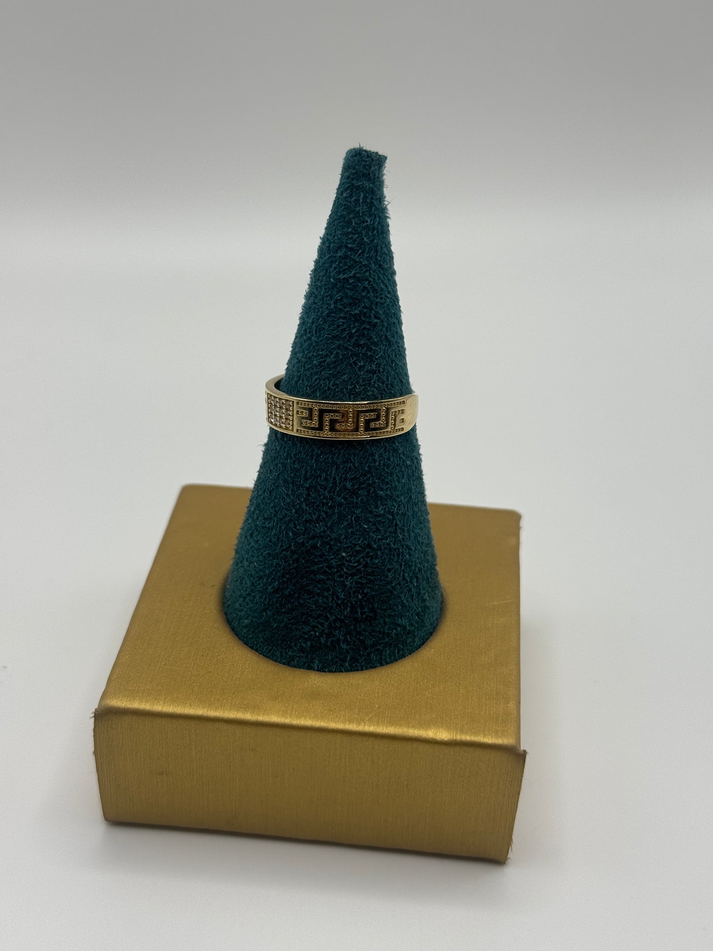 14K Gold Unisex ZC Ring – Greek Key Design