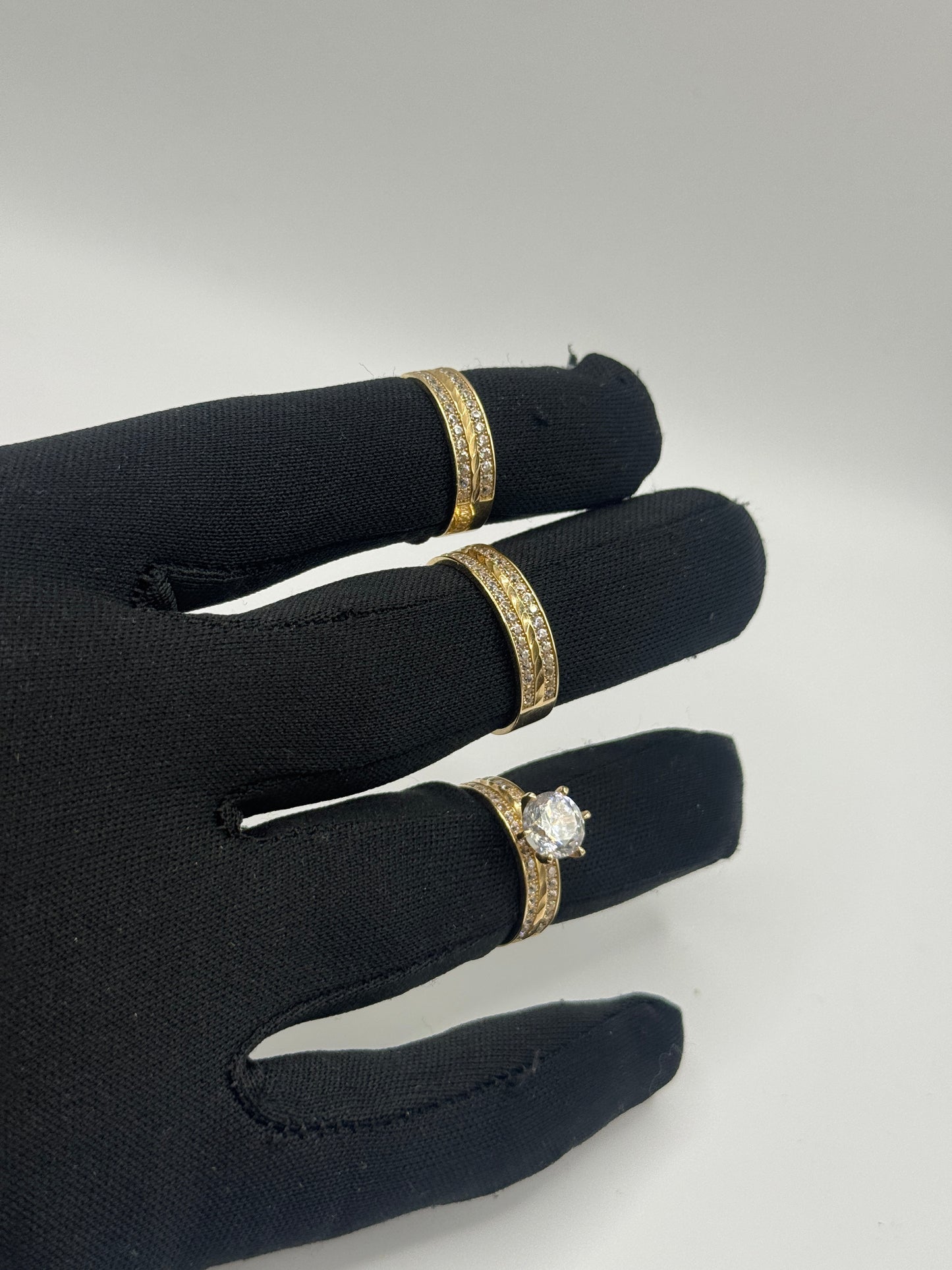 14K Gold Wedding ring set – Trio Set