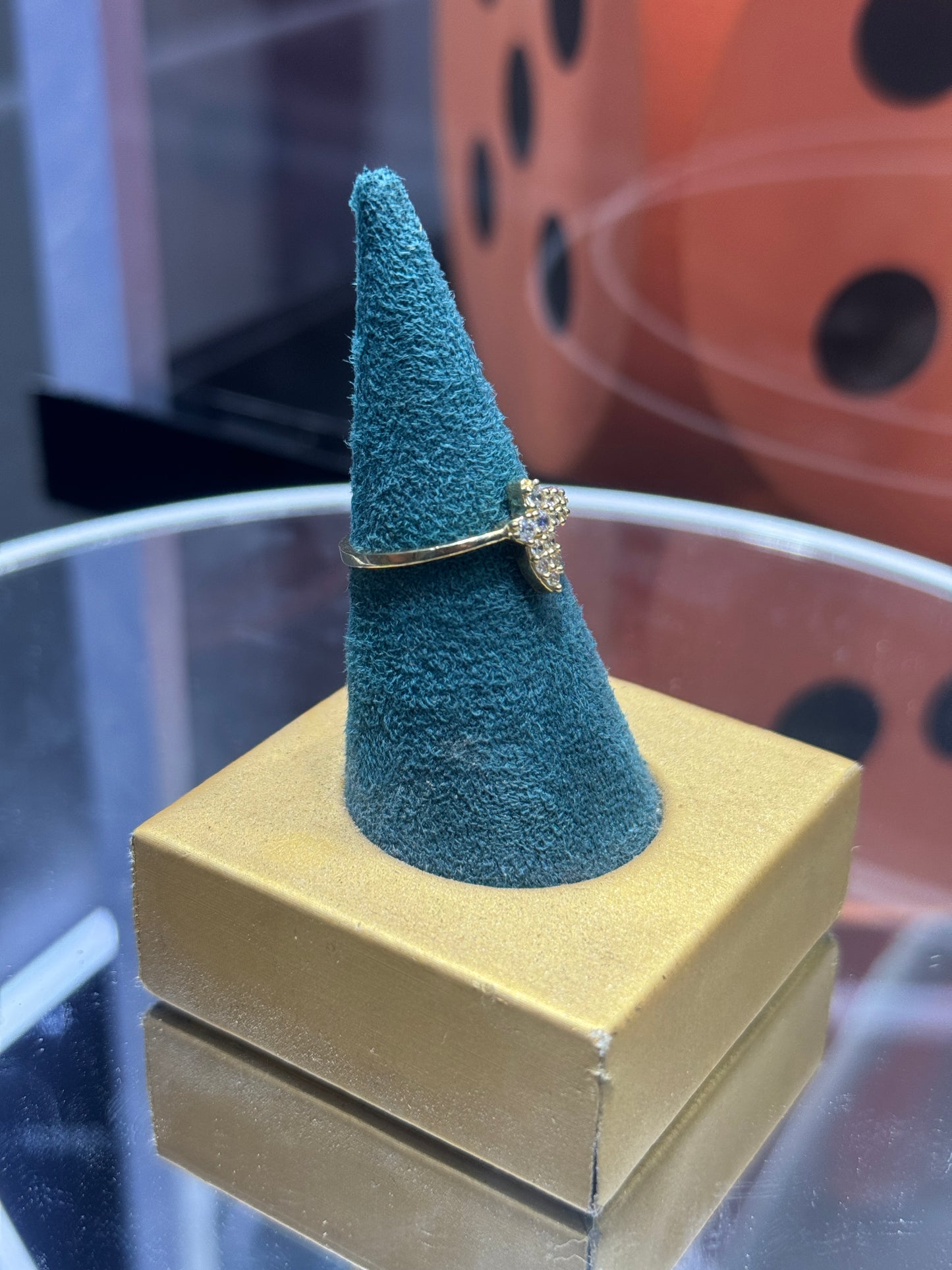 14K Gold Round ZC Ring – Elegant Shine for Every Moment size 7”