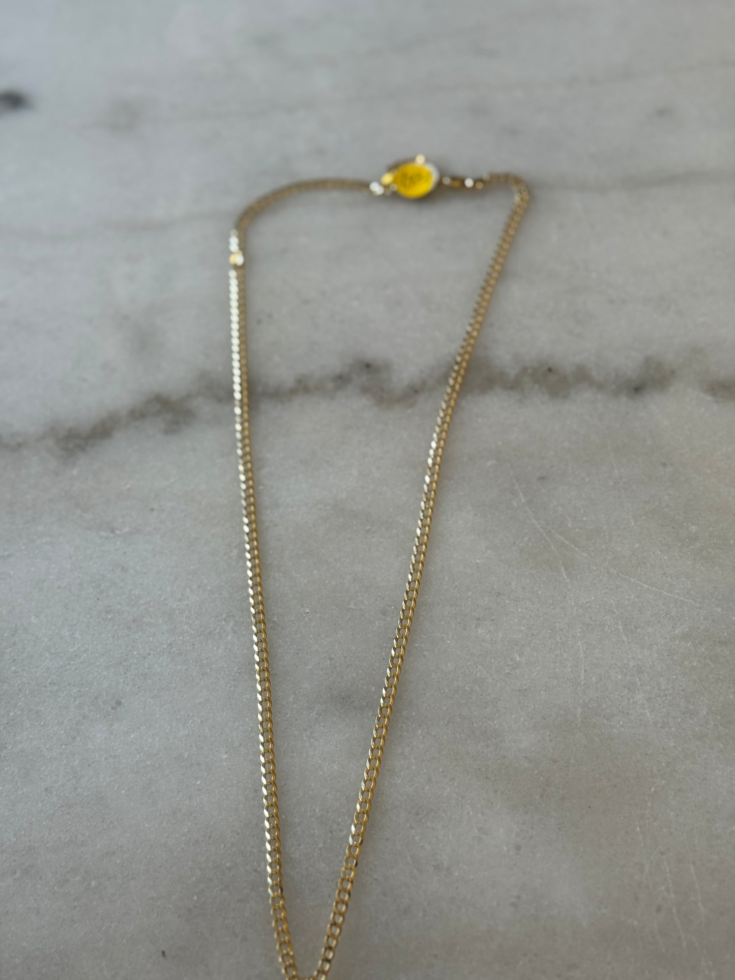 14K Gold Curb Link Chain with Crucifix for Men