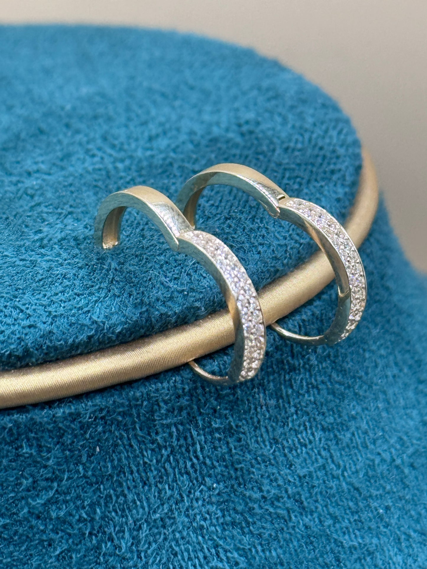 14K Gold CZ Hoop Earrings – Iced Out Gold Hoops for Women, Dainty Everyday Jewelry, Real Gold Earrings