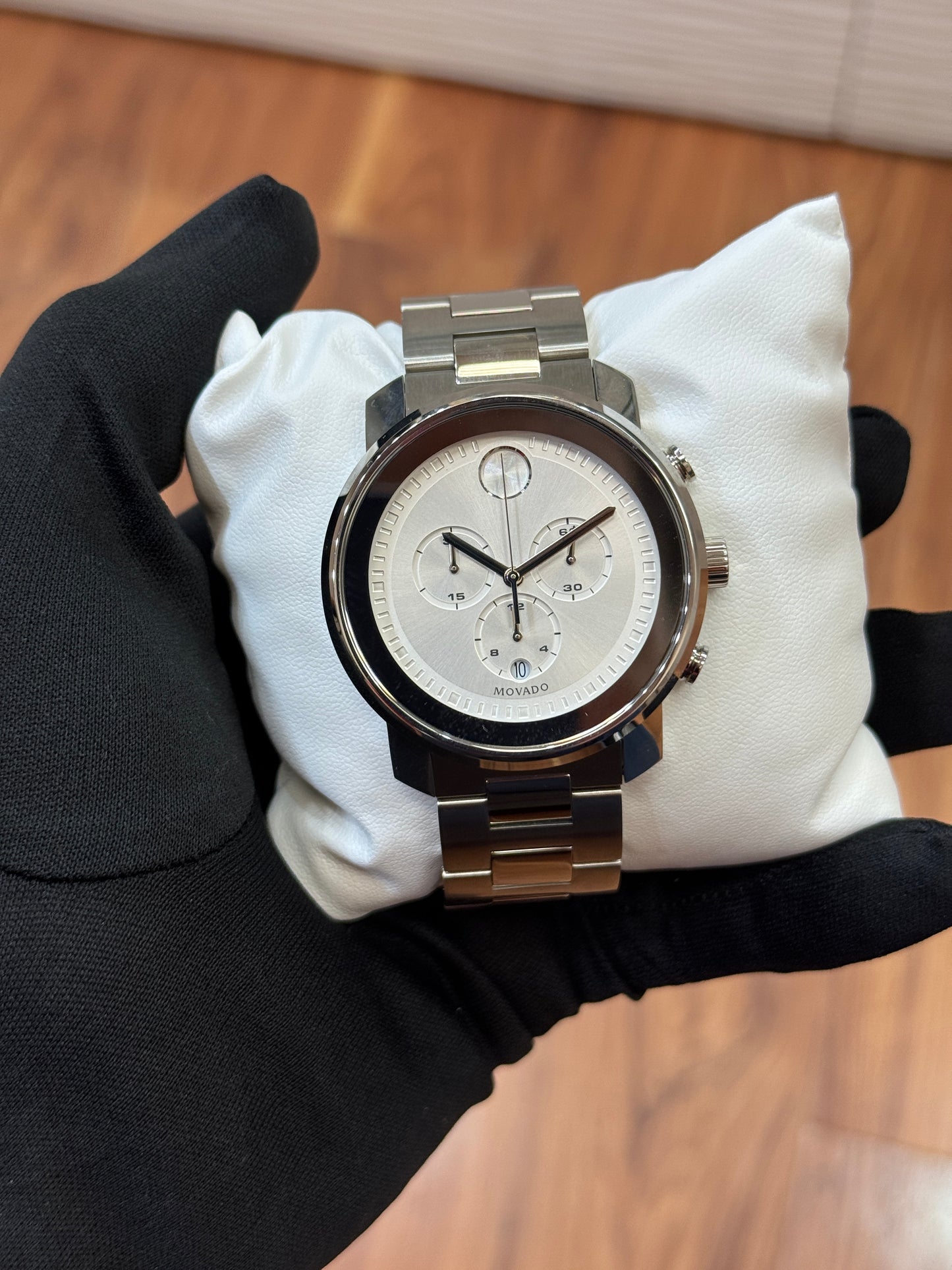 Movado Bold Chronograph Men’s Watch – Silver-Tone Dial (3600276)