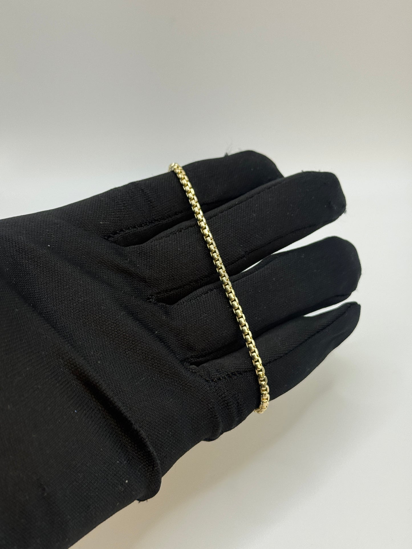 14K Gold Round Box Chain Bracelet – Unisex