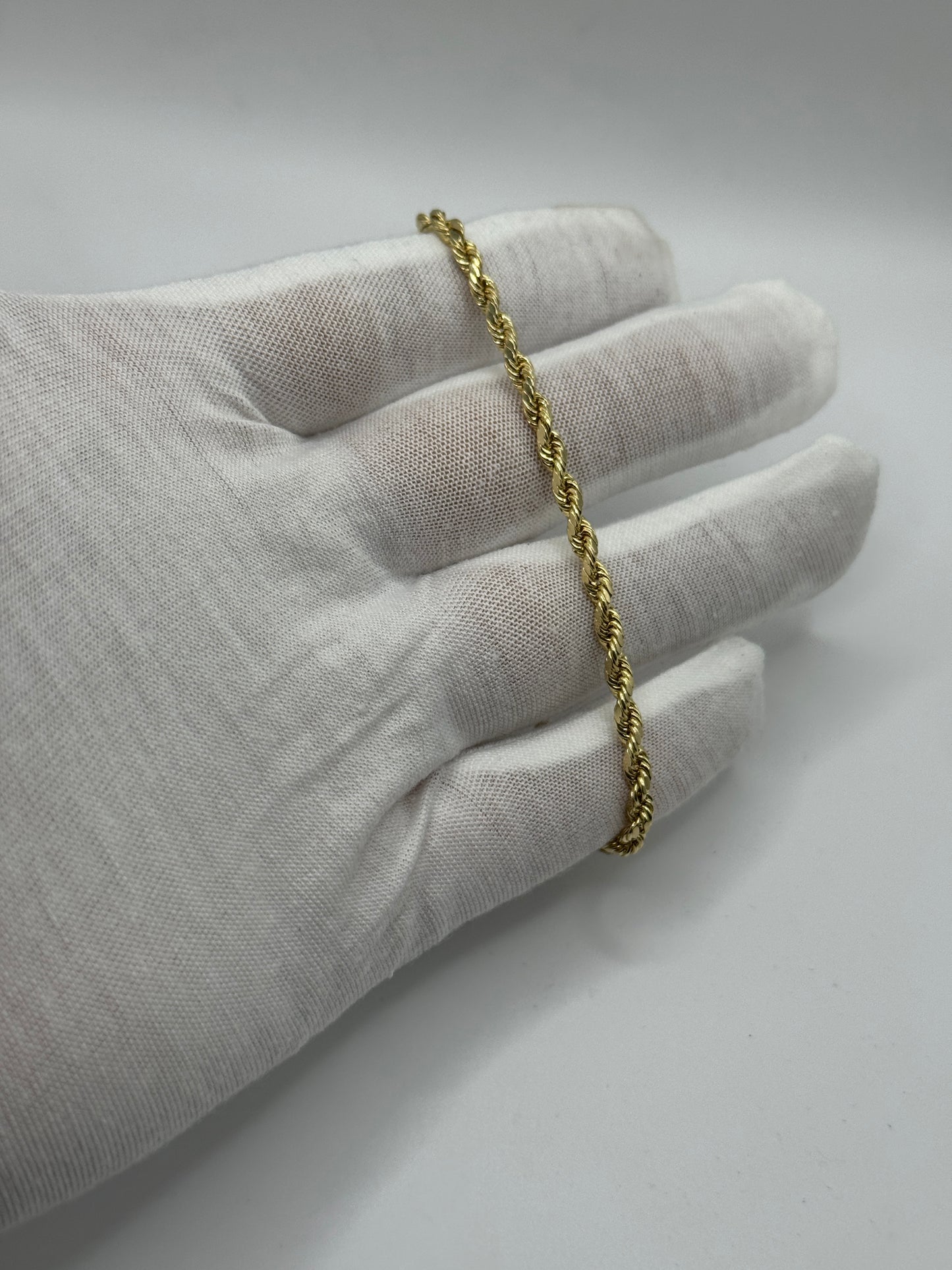 14K Gold Rope Bracelet for Men – 3.4mm
