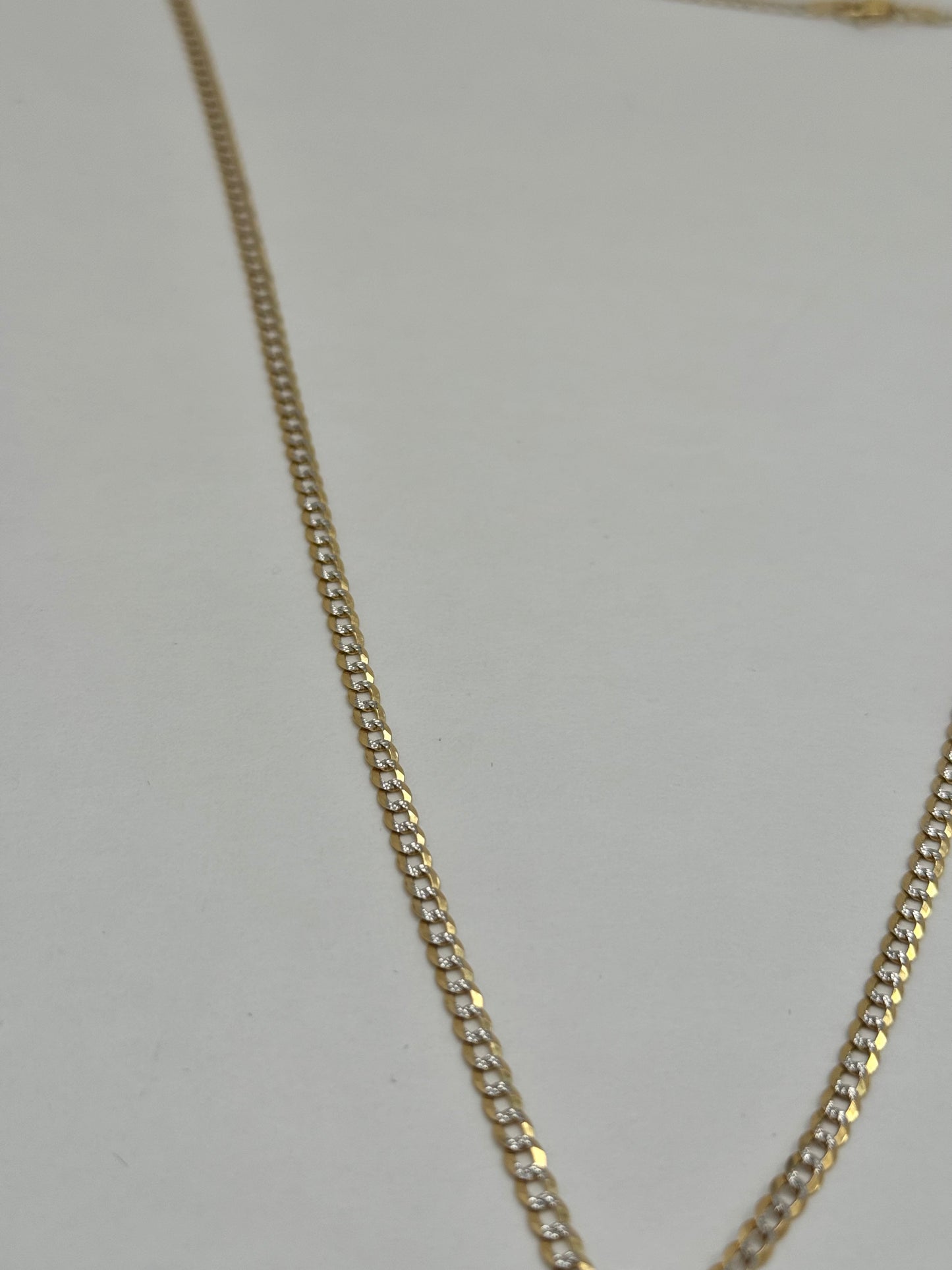 14k gold Cuban link for with cross pendant