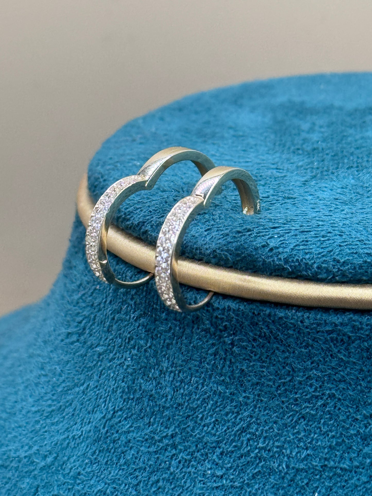 14K Gold CZ Hoop Earrings – Iced Out Gold Hoops for Women, Dainty Everyday Jewelry, Real Gold Earrings