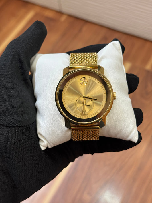 Movado Men’s Watch – Gold Dial | Swiss Precision & Timeless Luxury