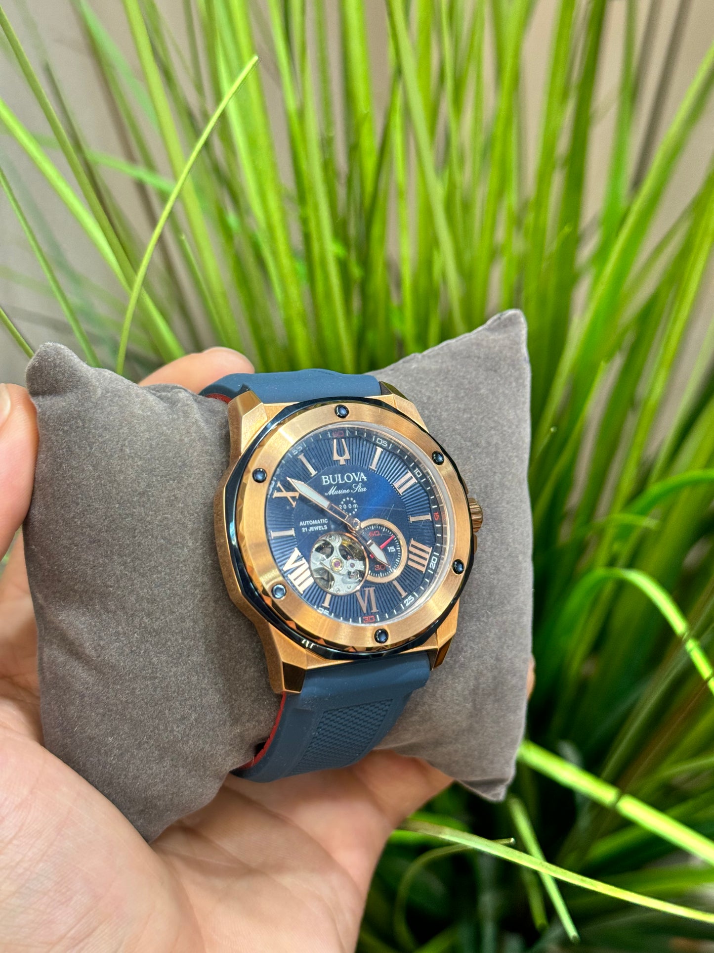 Marine star Marine Star Automatic Blue Rubber Strap Rose Gold 44mm