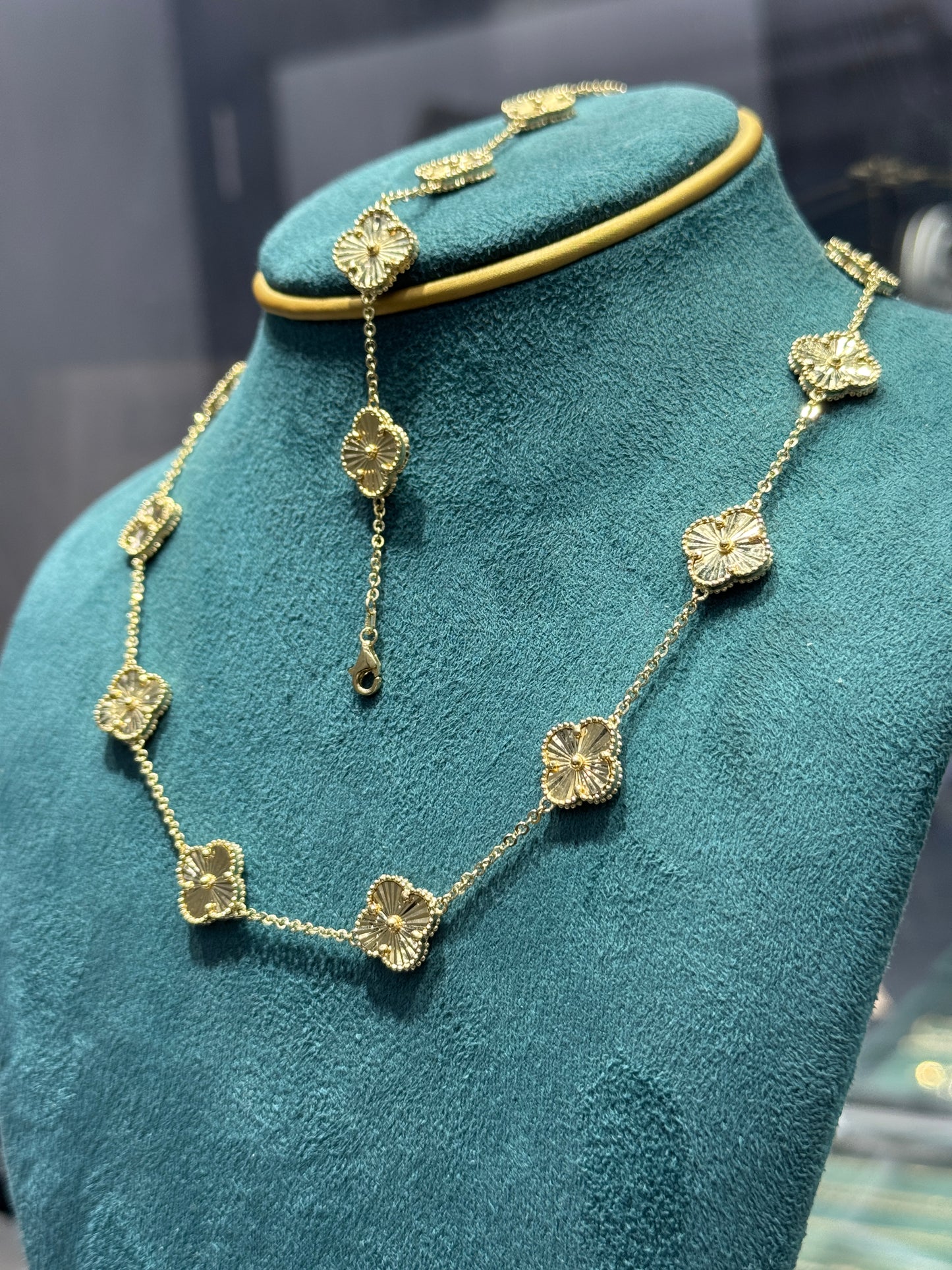 14k gold clover necklace bundle for women 29.3g