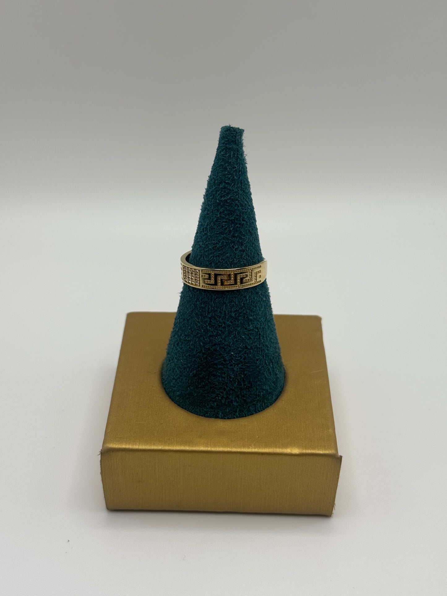 14K Gold Unisex ZC Ring – Greek Key Design