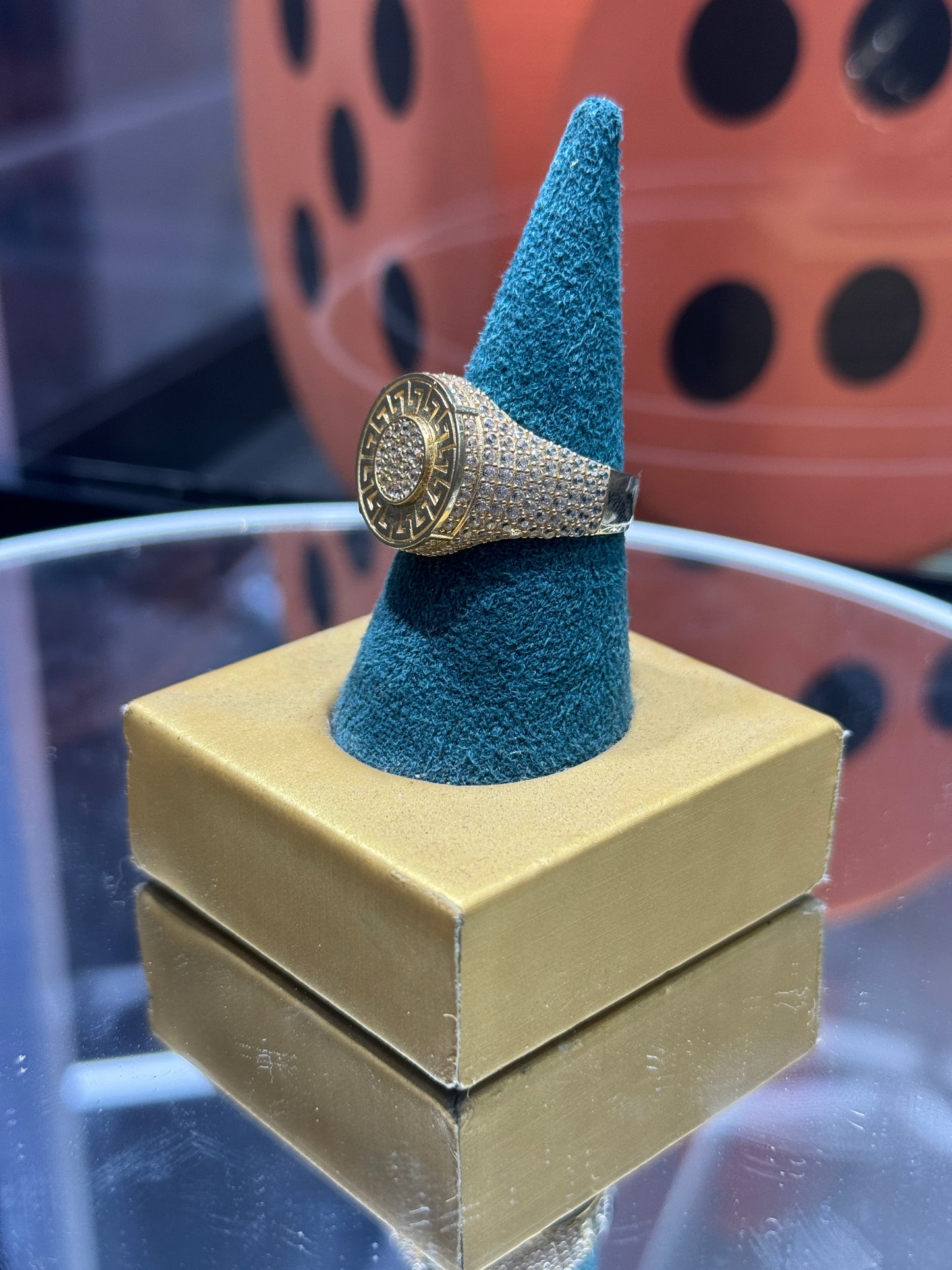 💎 14K Gold ZC Round Ring for Men – Bold & Timeless 💎