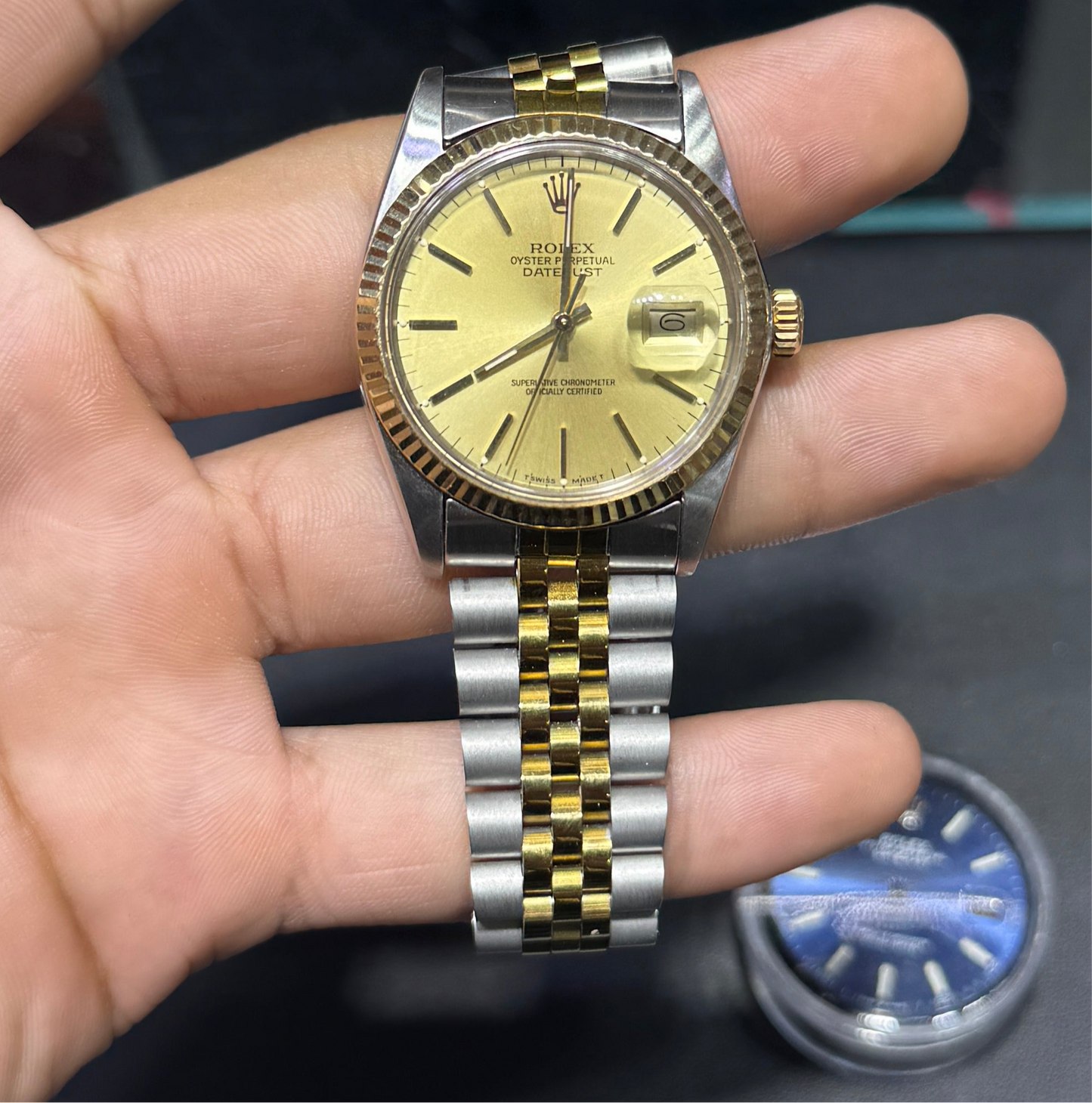 Rolex Oyster Perpetual Datejust Men's Watch 16013 Two-Tone 36mm Gold
