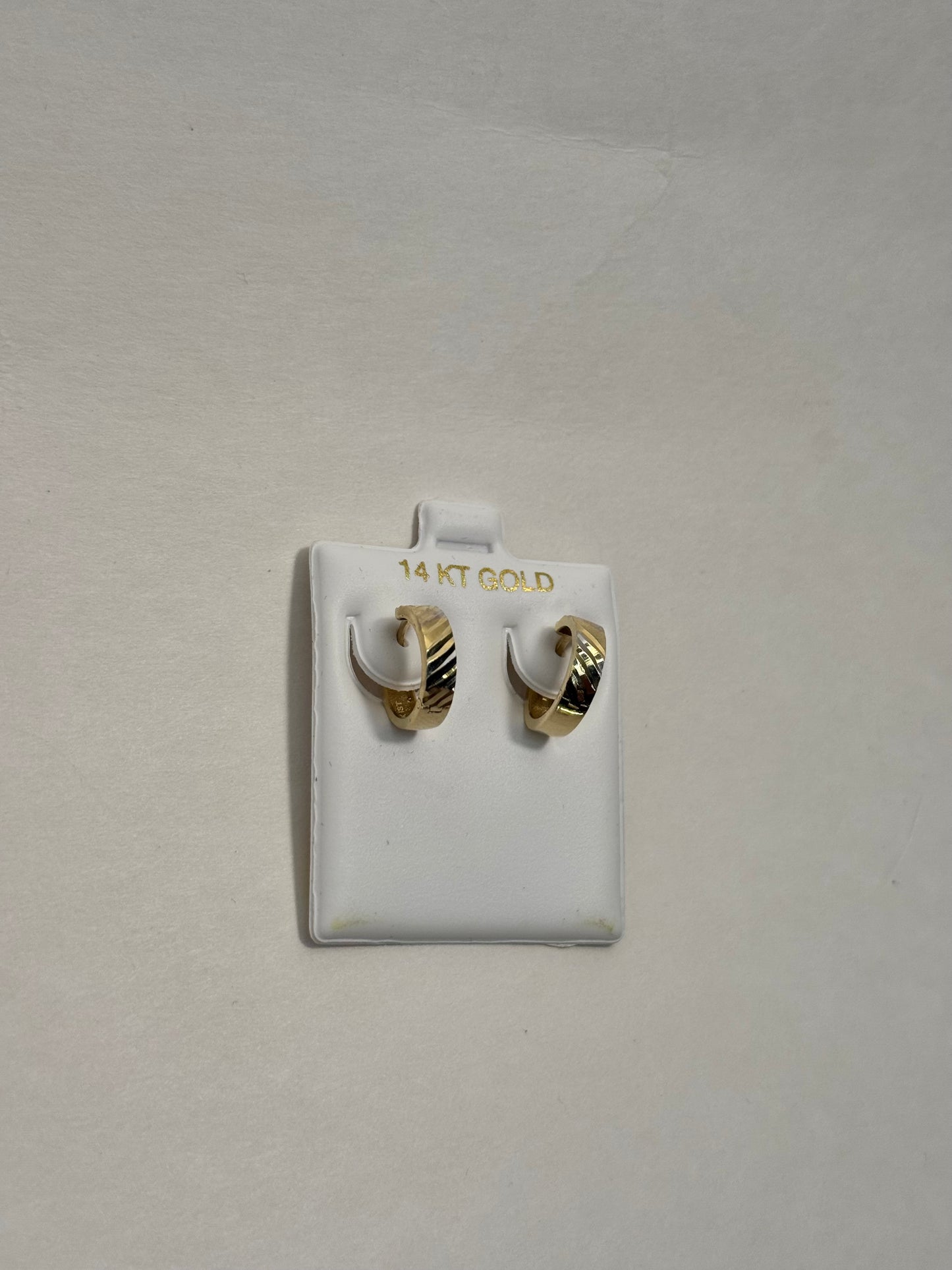 14k gold 2 tone round earrings for men