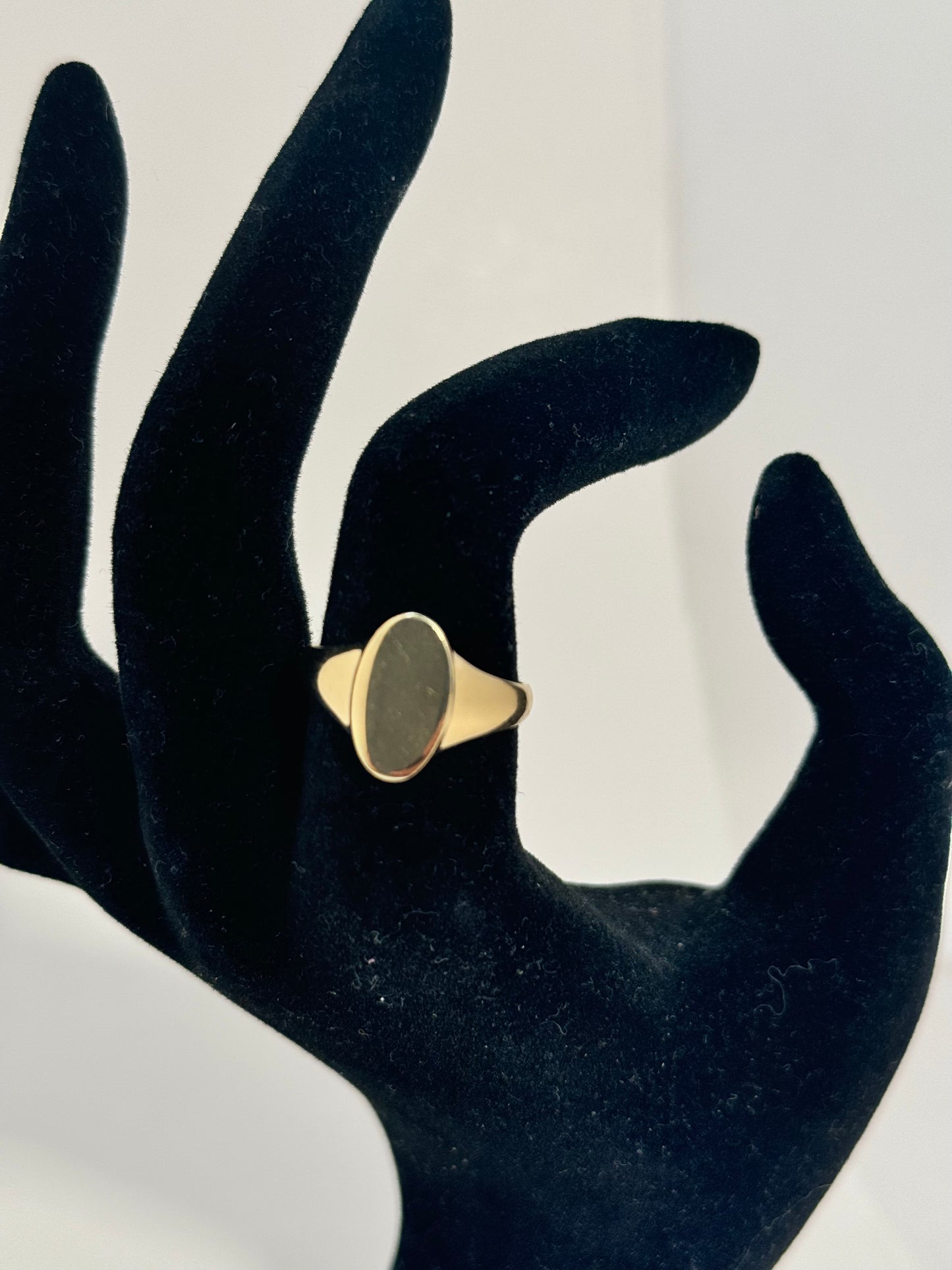 14k solid gold oval ring for woman