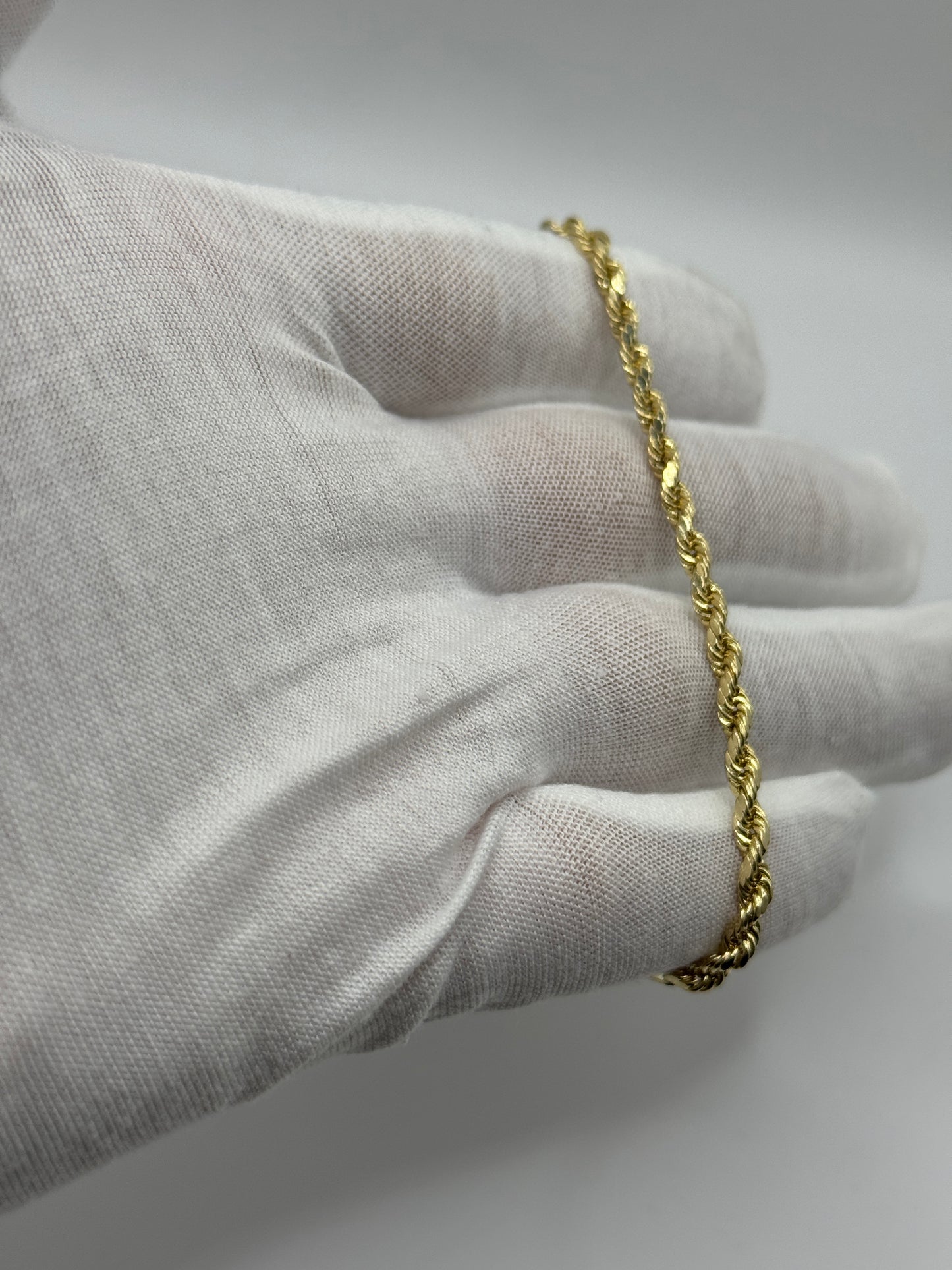 14K Gold Rope Bracelet for Men – 3.4mm