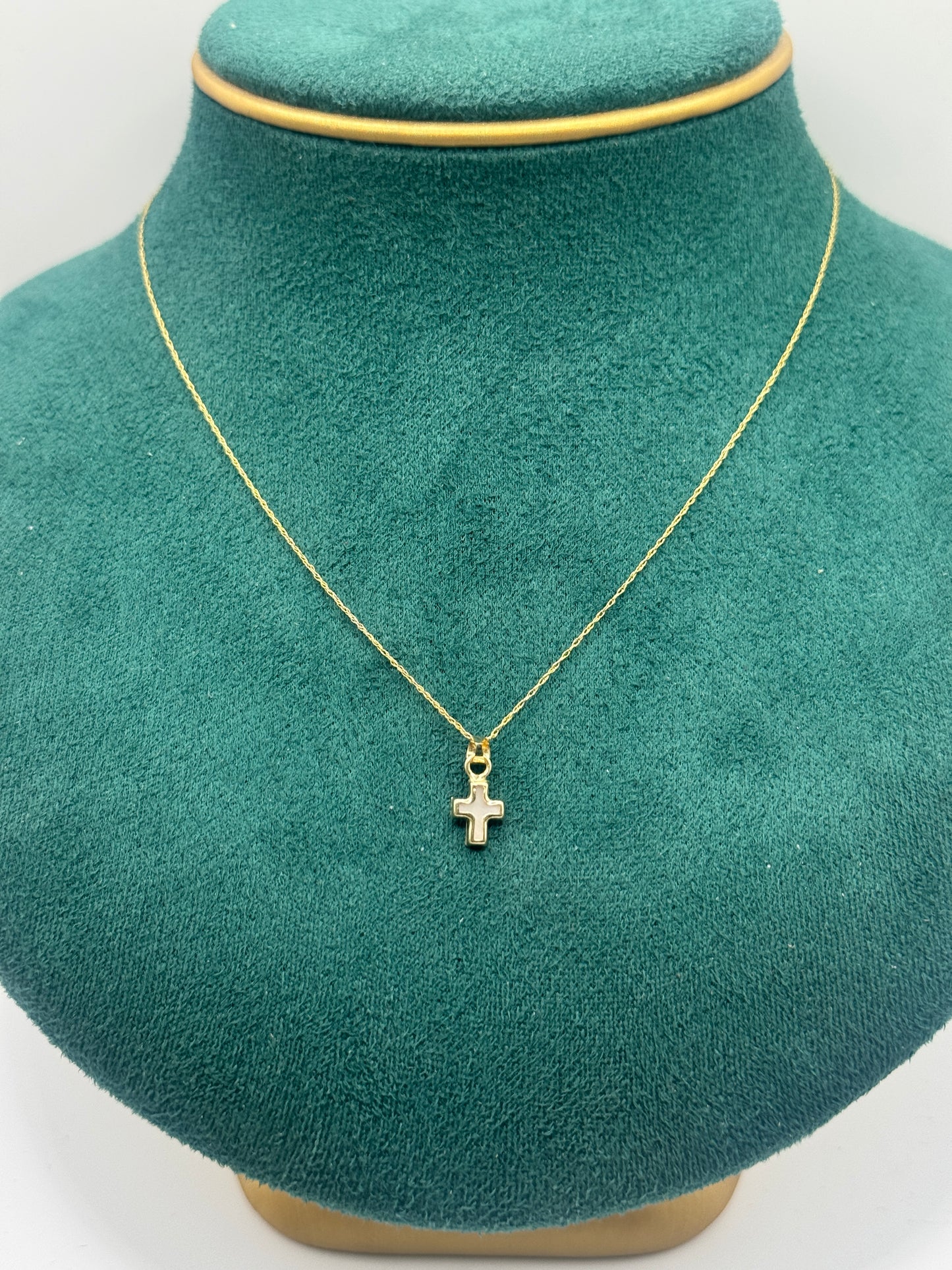 14k gold chain necklace 18”long for women with cross pendant