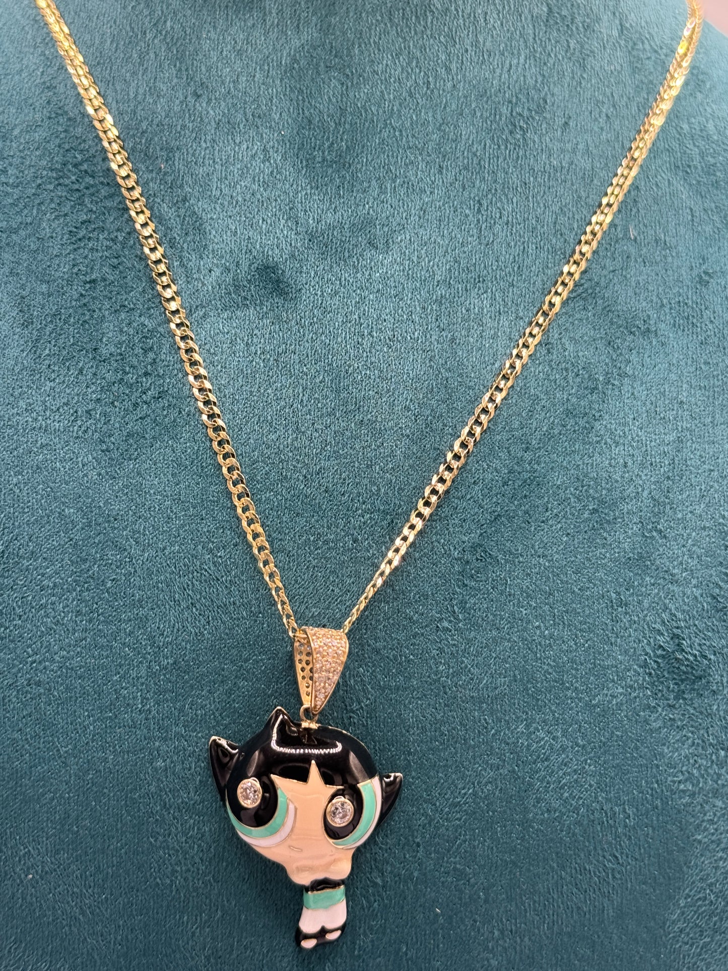 14K Gold Chain with Cartoon Pendant – 16” ✨