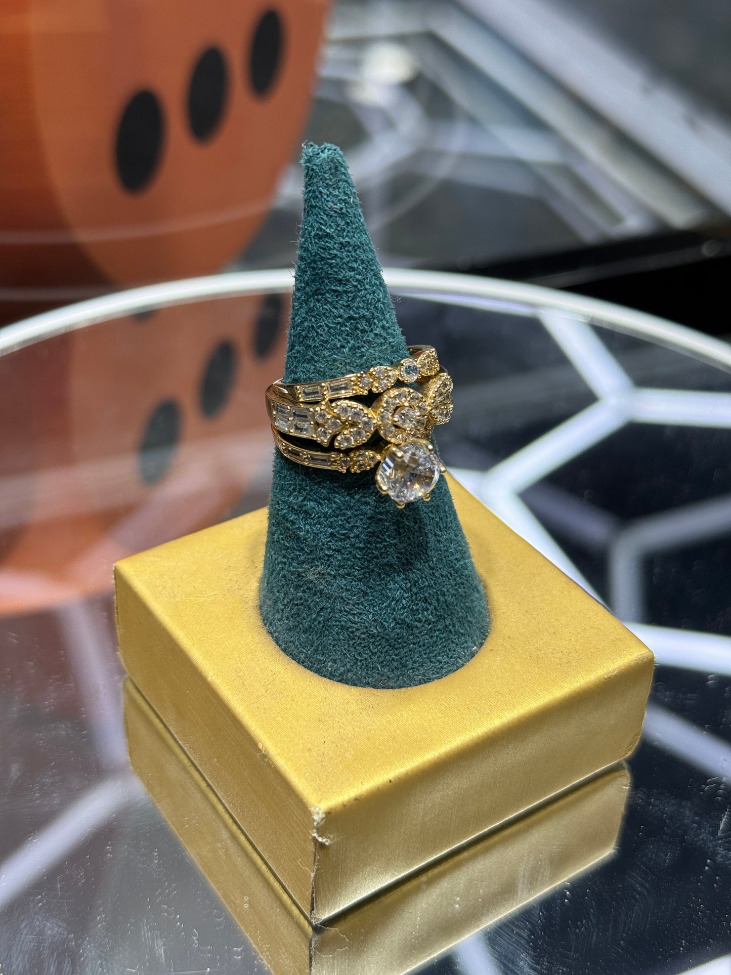 Trio ZC Wedding Ring Set  Love in 14K Gold