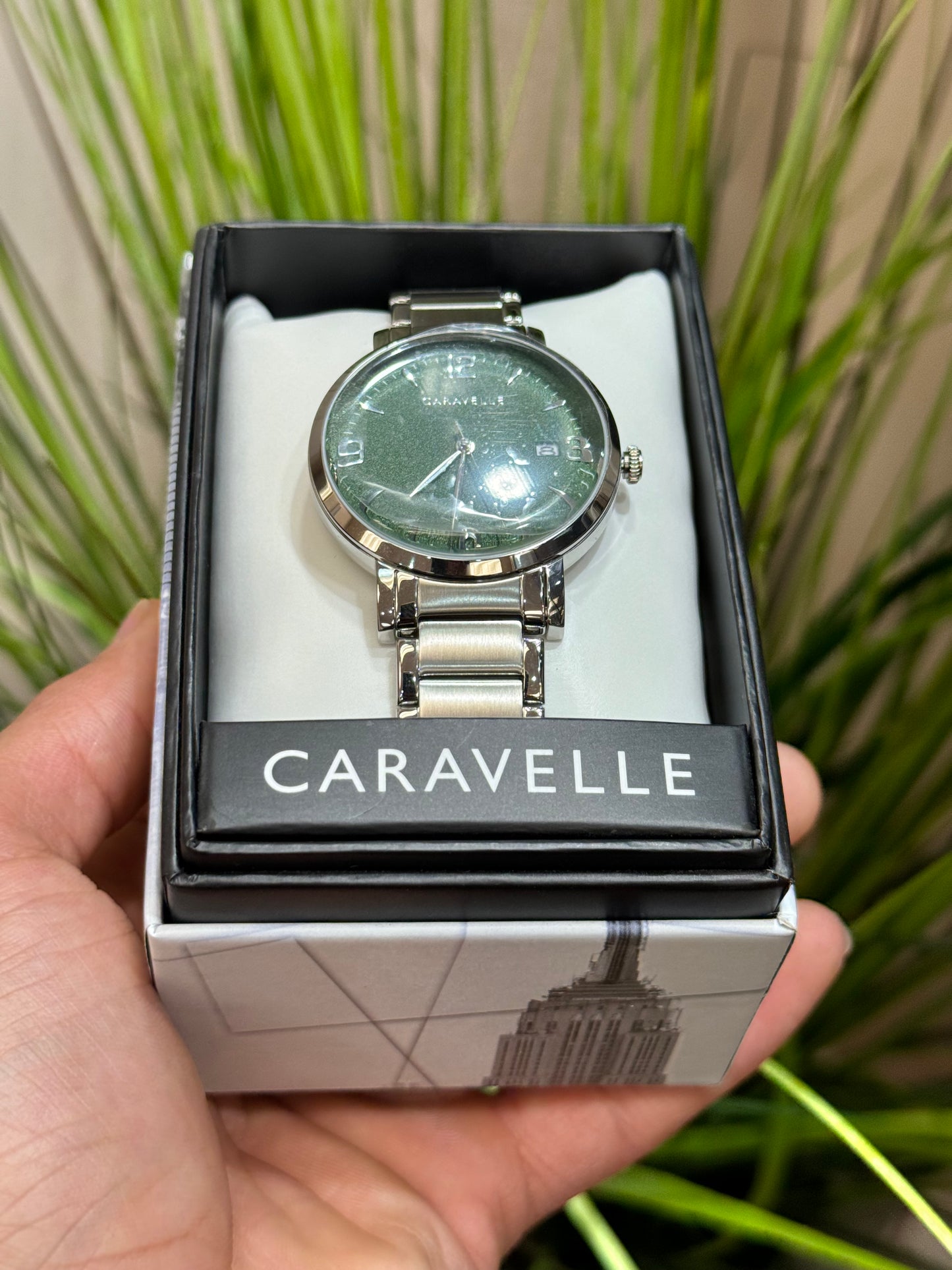 Caravelle Dress Mens Watch Green Dial