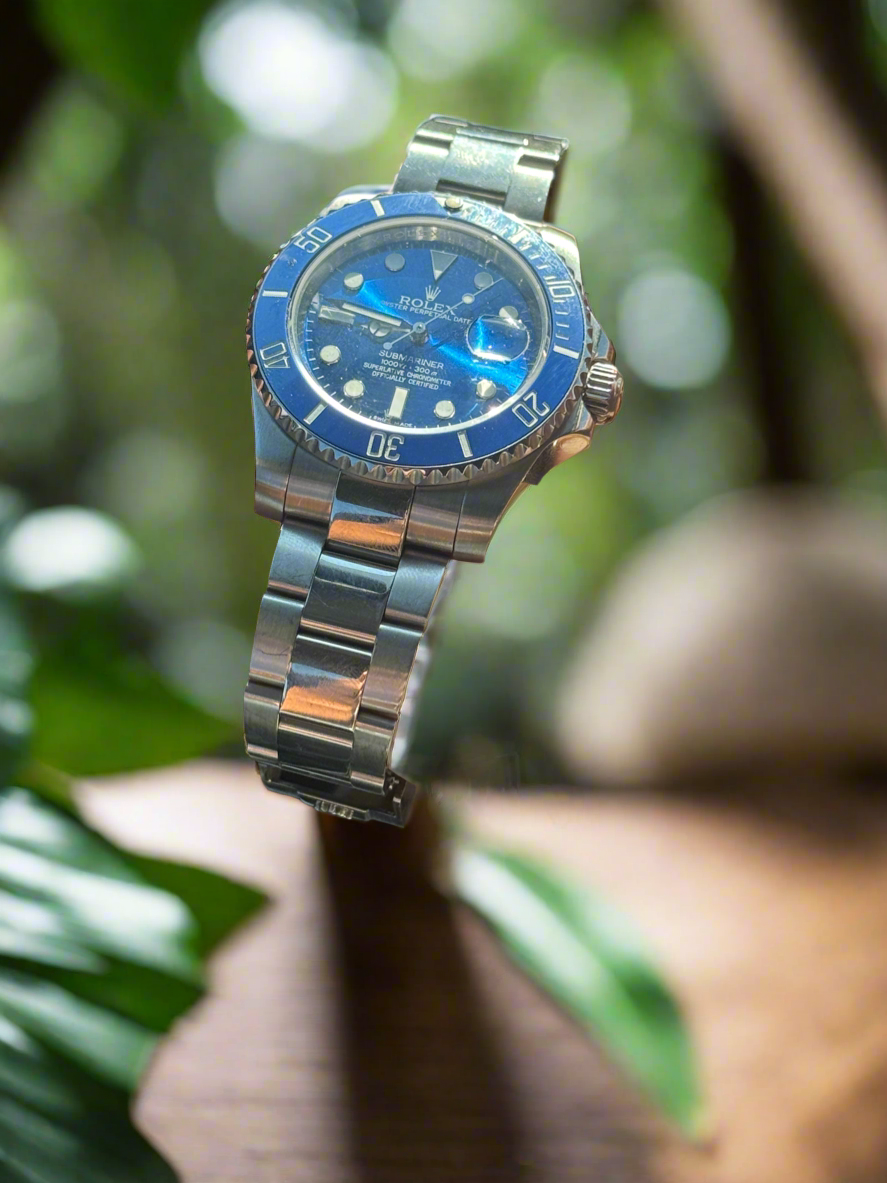 Rolex Stainless Steel Submariner Ceramic Factory Blue Dial 116610