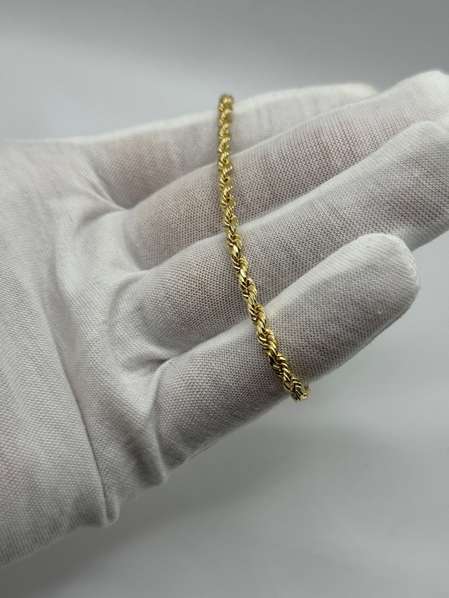 14K Gold Rope Bracelet for Men – 3.4mm