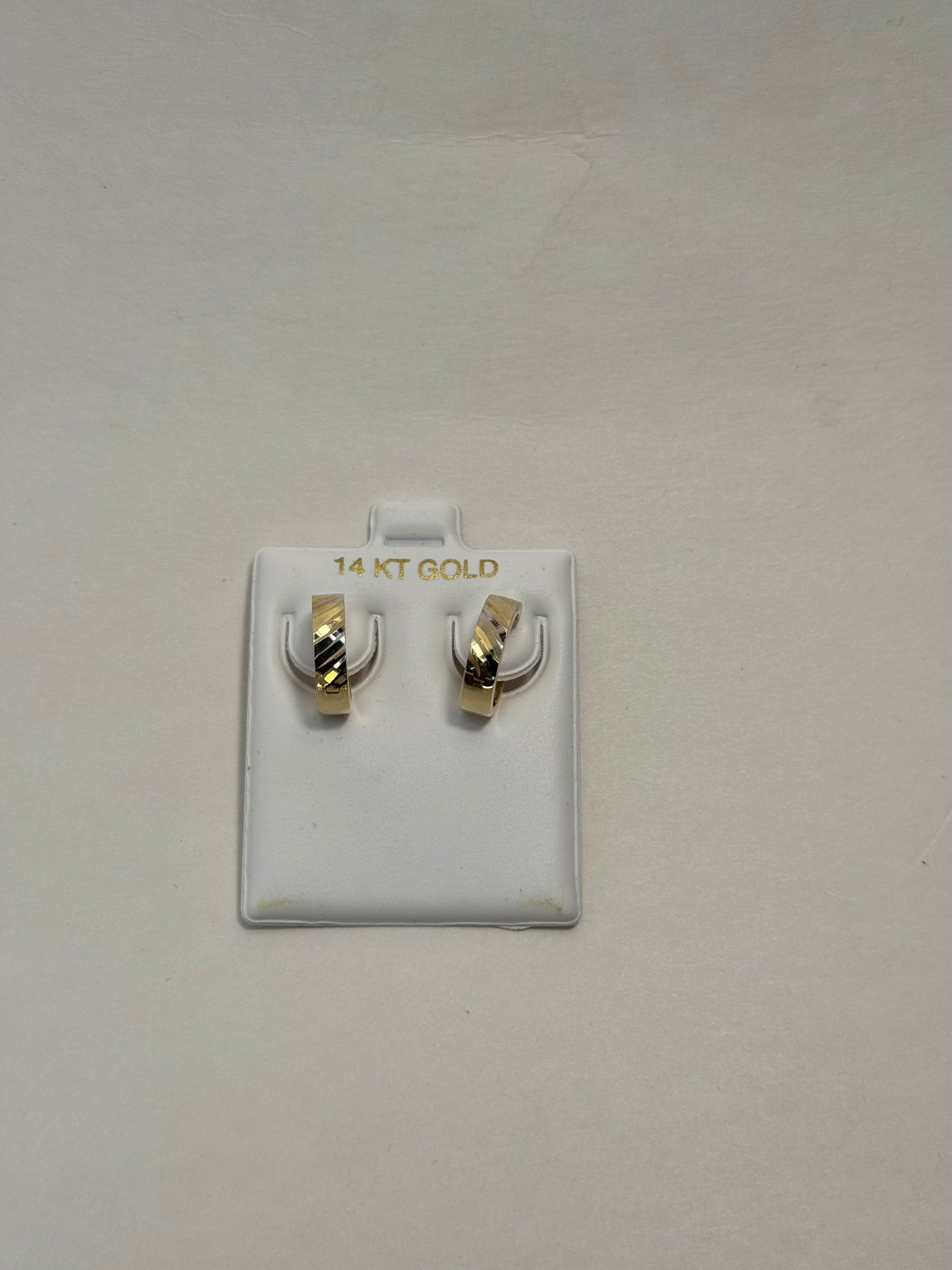 14k gold 2 tone round earrings for men