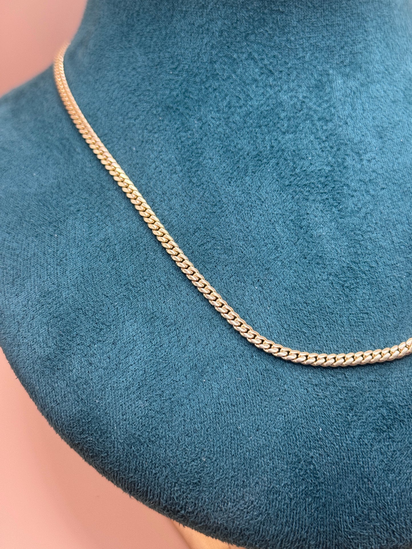 14K Gold Cuban Link Chain 18” Solid – Men’s Real Gold Chain 14–18g, Medium Thick Necklace