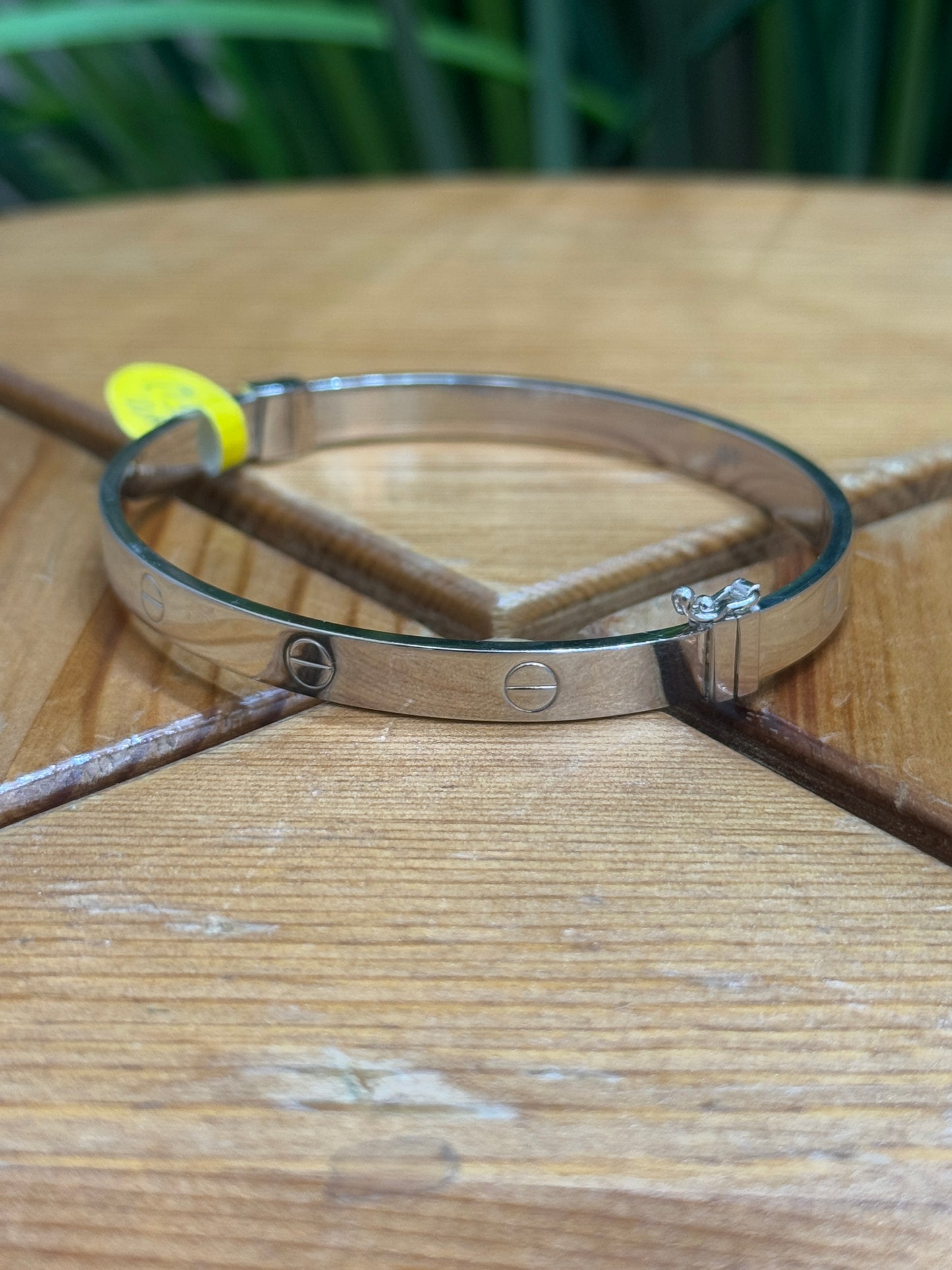 14k gold round bangle bracelet for men 9.5 inch - 24cm