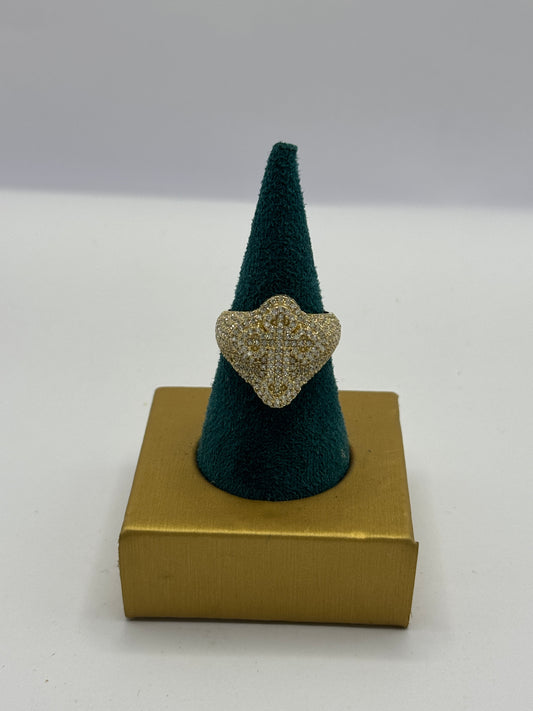 ✝️ 14K Gold Cross Ring for men  with Cubic Zircon – Men’s Size 9