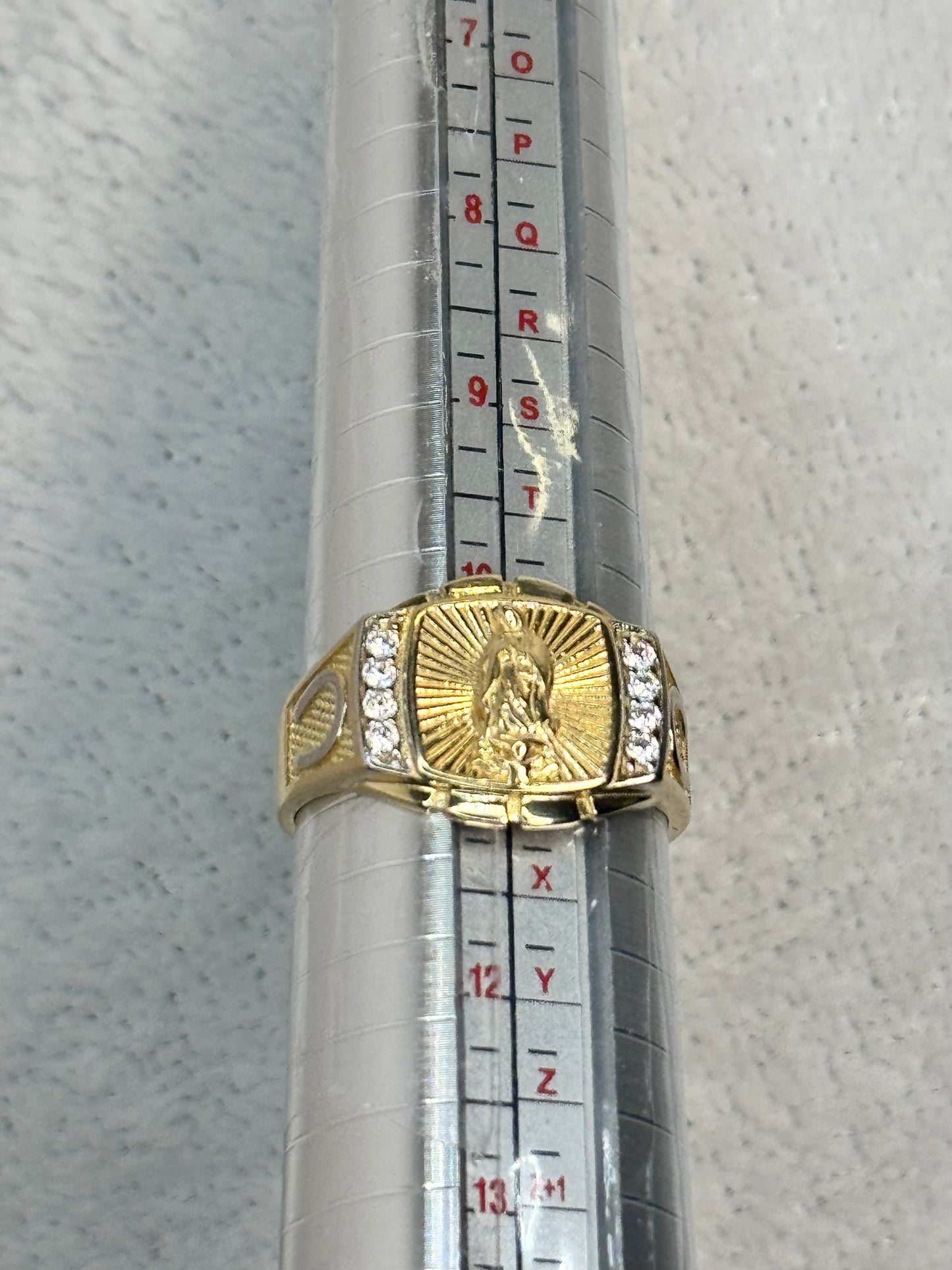 14k gold Virgin Mary ring for men size 10.5