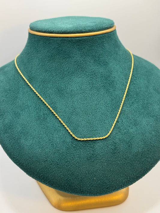 925 silver gold plated rope chain necklace unisex