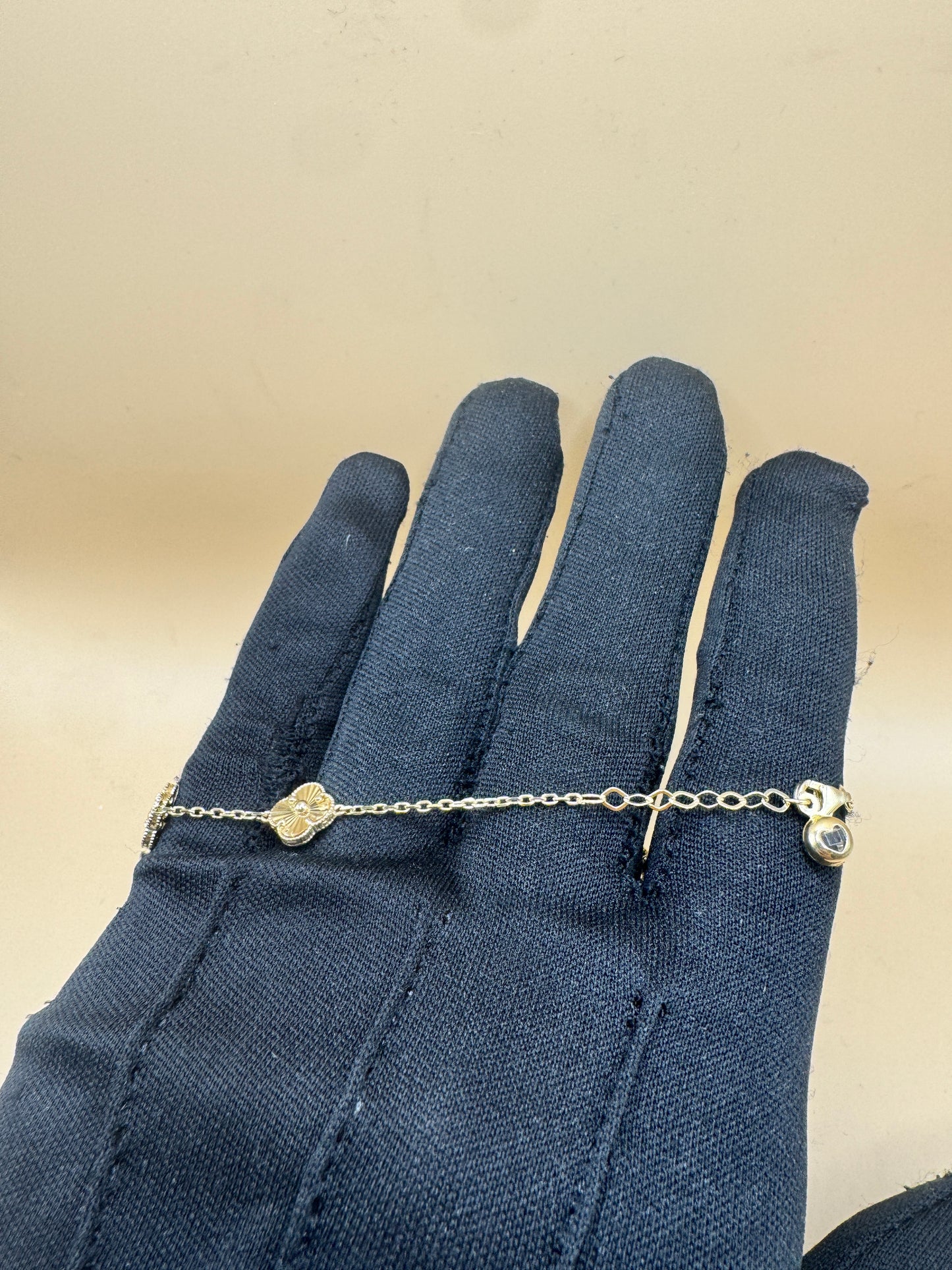 14K Gold Clover Necklace & Bracelet Set – 18” Necklace with 9” Bracelet for women