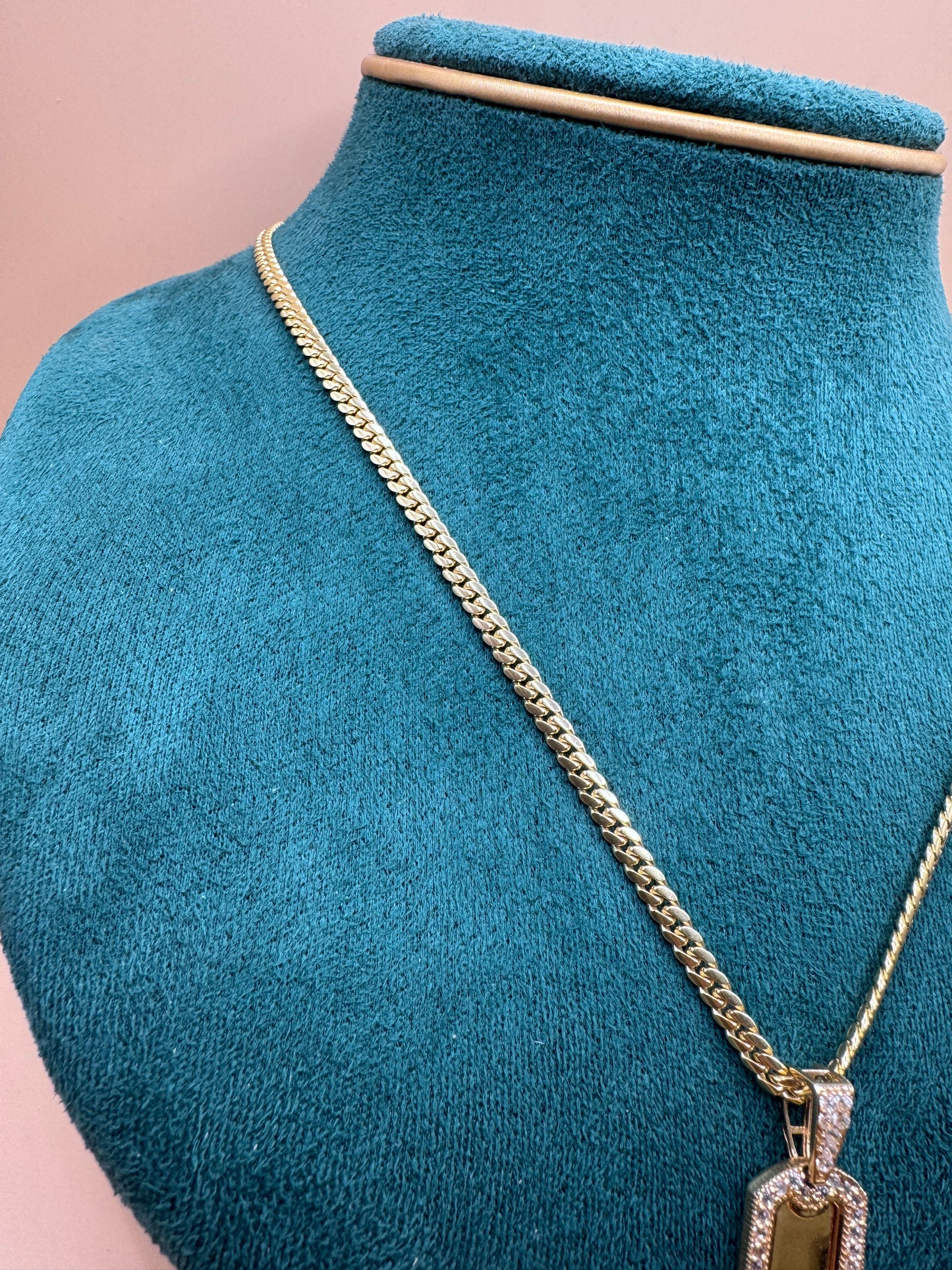14K Gold Cuban Link Chain 18” Solid – Men’s Real Gold Chain 14–18g, Medium Thick Necklace