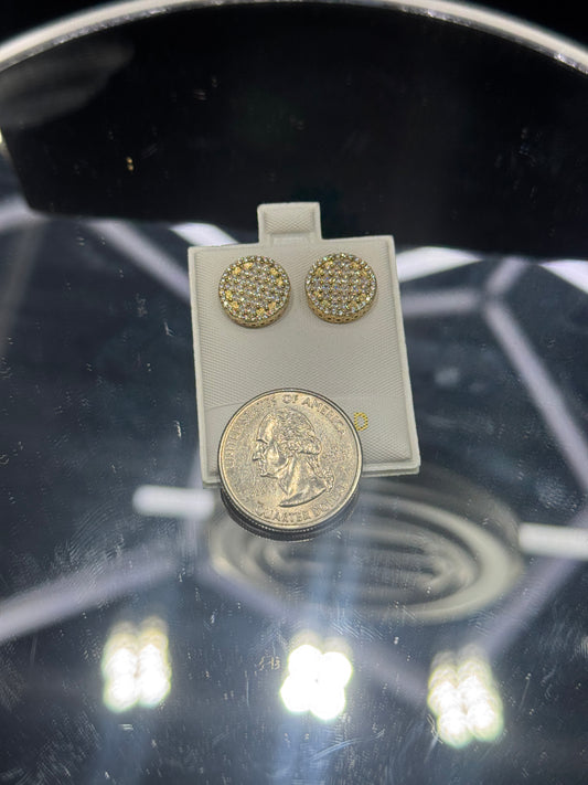 14K Gold Round Stud Earrings for Men – Brilliant Cubic Zirconia Shine