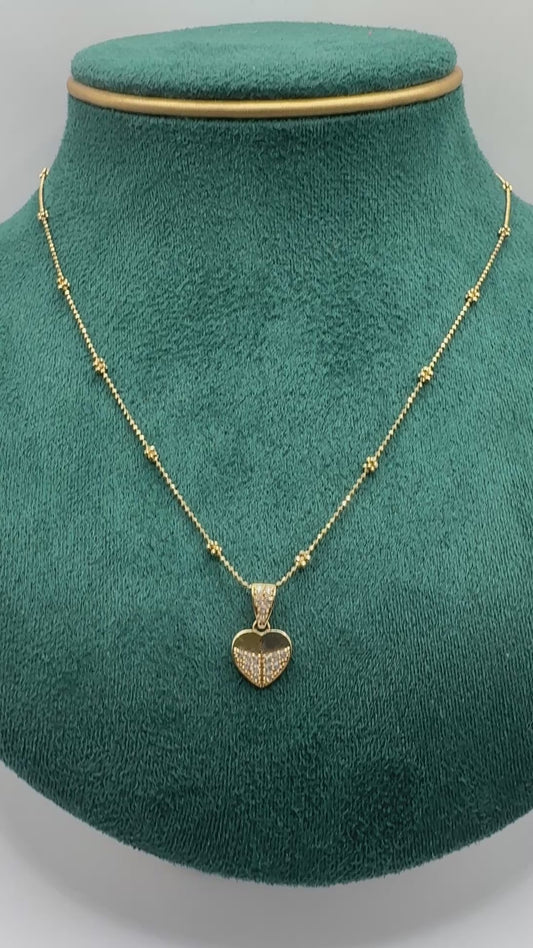 14k 20” necklace for women with heart pendant