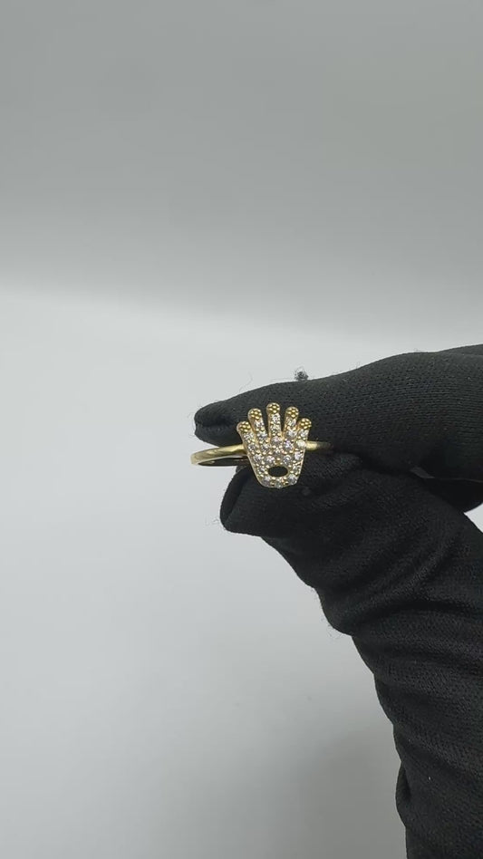14k gold ZC crown ring for women