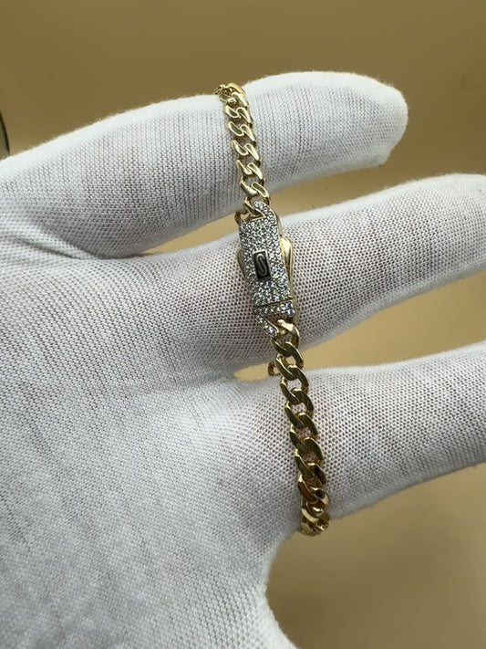 14k gold monachi bracelt 7.5 inch long for women